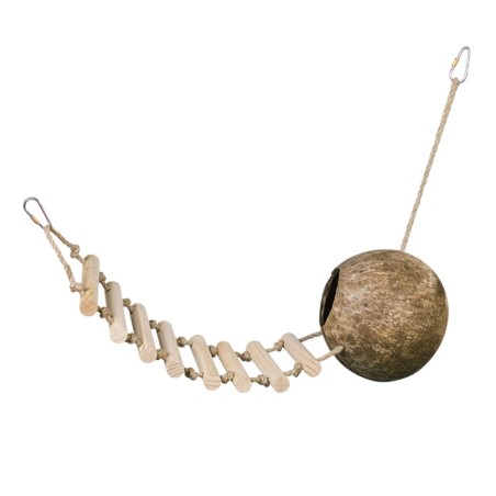 Casetta in Cocco con scaletta sospesa per pappagallini