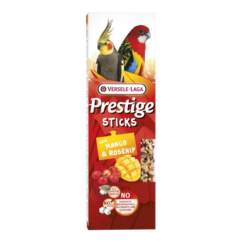 Sticks grandi Parrocchetti con Mango e Rosa canina Sticks grandi Parrocchetti con Mango e Rosa canina