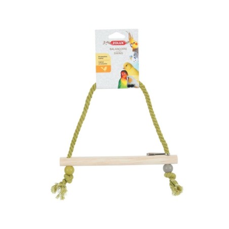 Altalena in corda con trespolo in legno